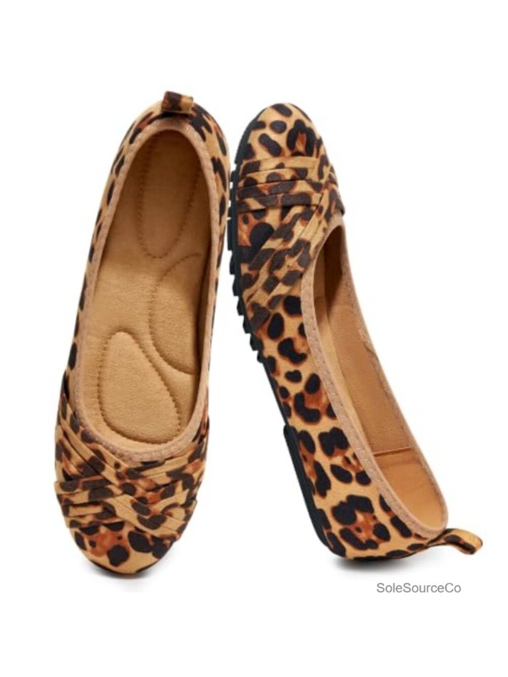 Women's Suede Dress Flats Memory Foam Anti-Slip Anti-Rub Office Commute